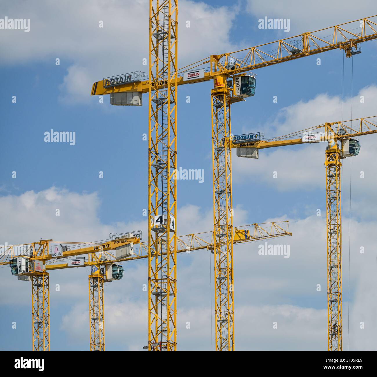 Cranes, construction site, Holzmarktstraße, Mitte district, Berlin, Germany Stock Photo