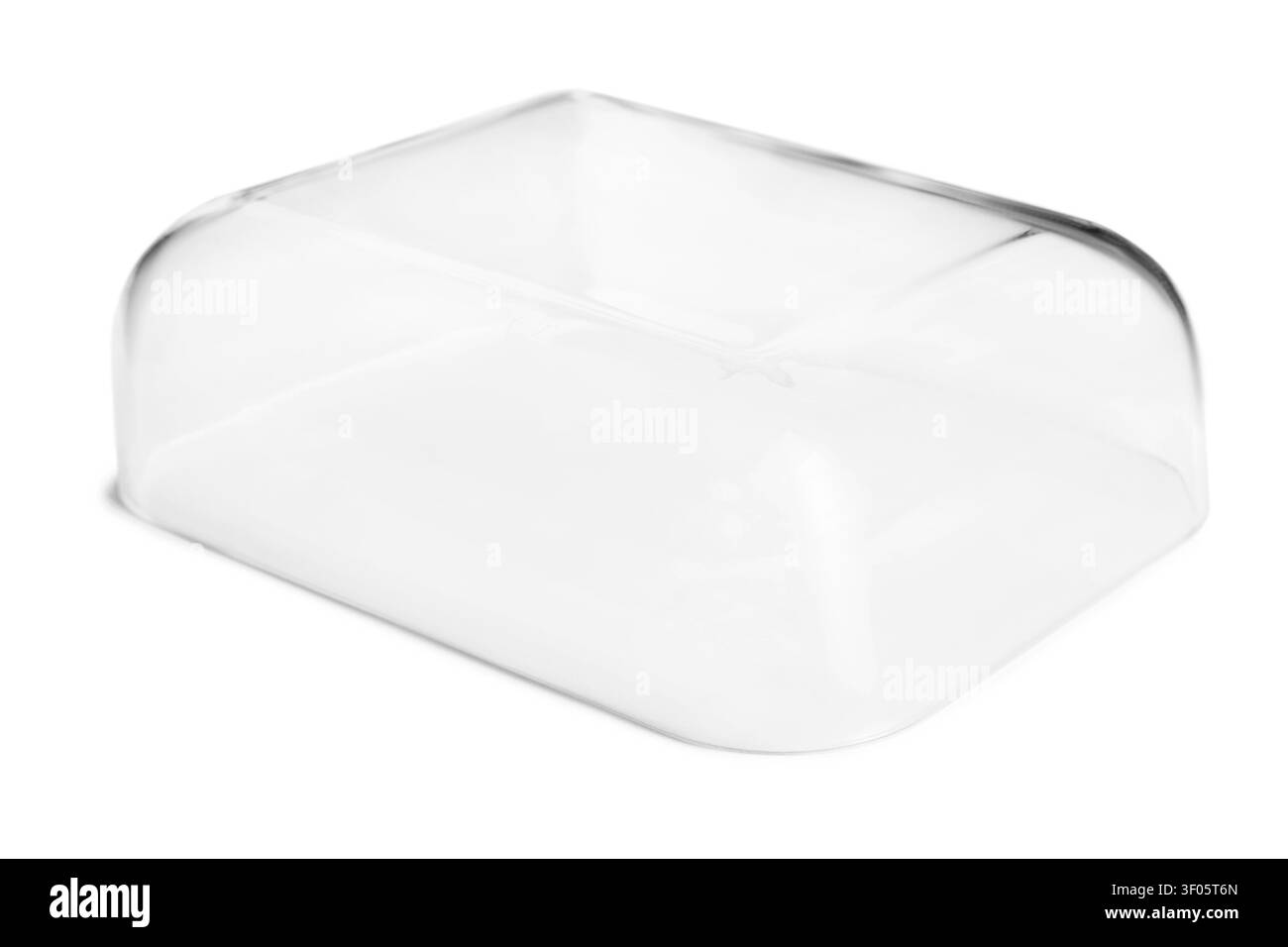 Transparent plastic cover isolated on white background Stock Photo