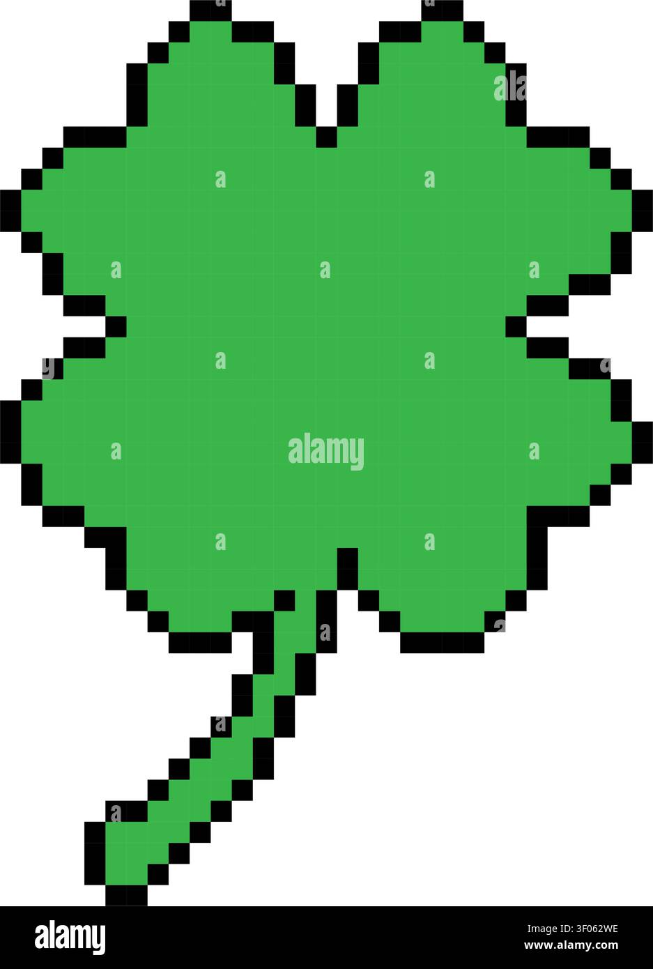 Clover icon pixel art style simple design Stock Vector