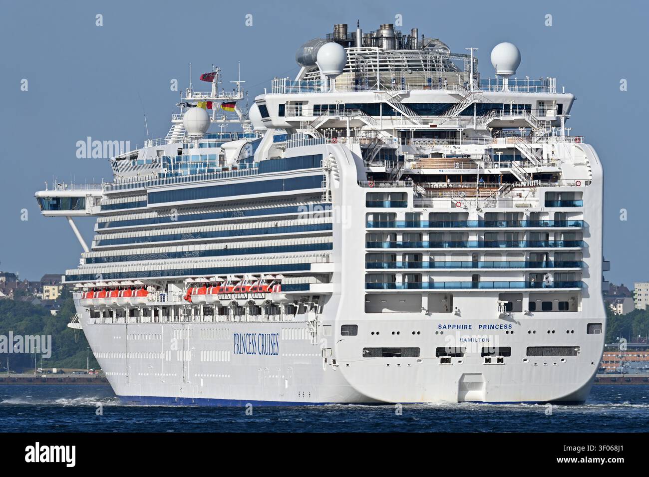 Cruiseship SAPPHIRE PRINCESS arrives at the port of Kiel Stock Photo