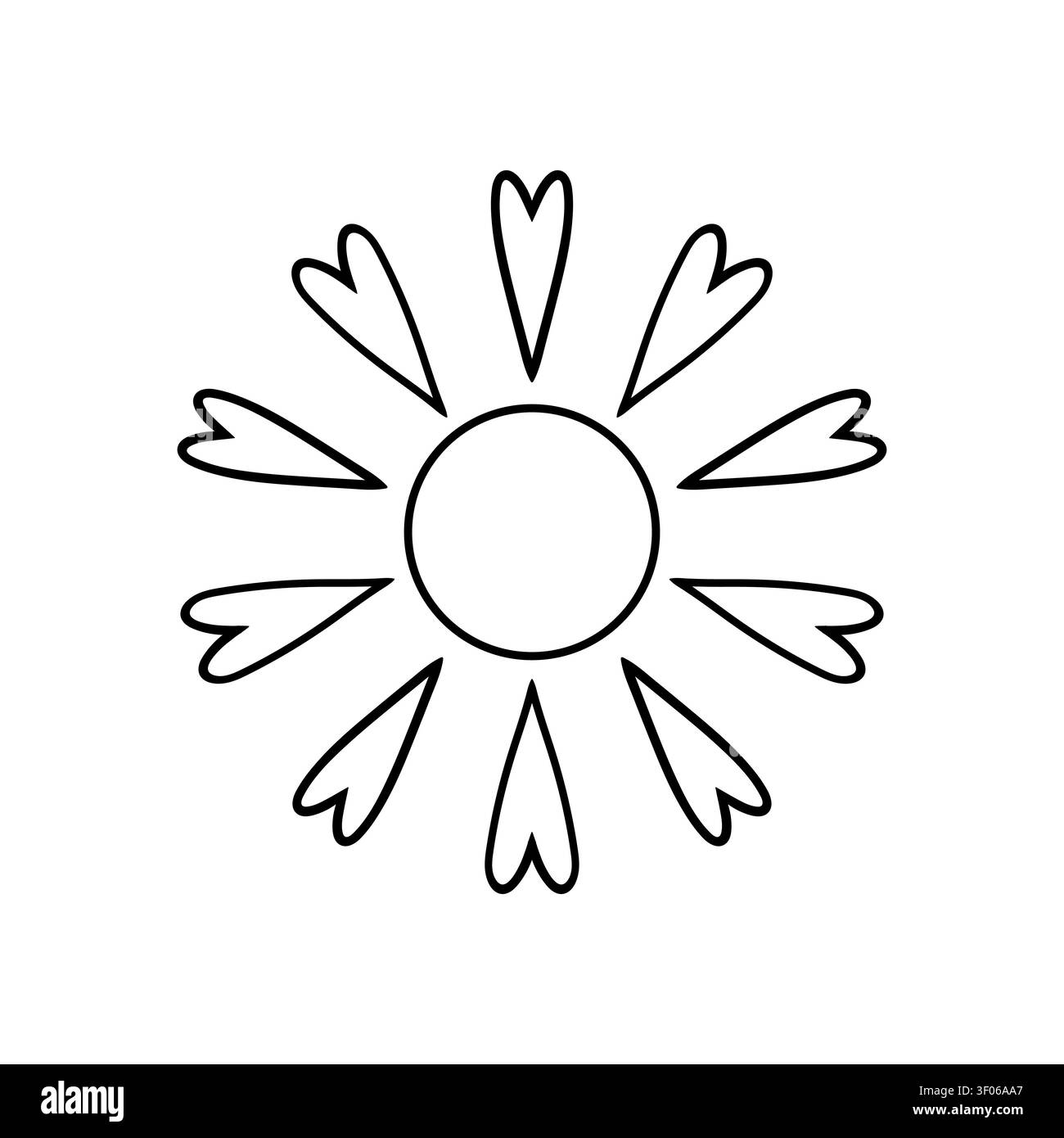 Monochrome sun icon. Abstract sun with segmented rays, isolated on white background. Simple Stock Vector