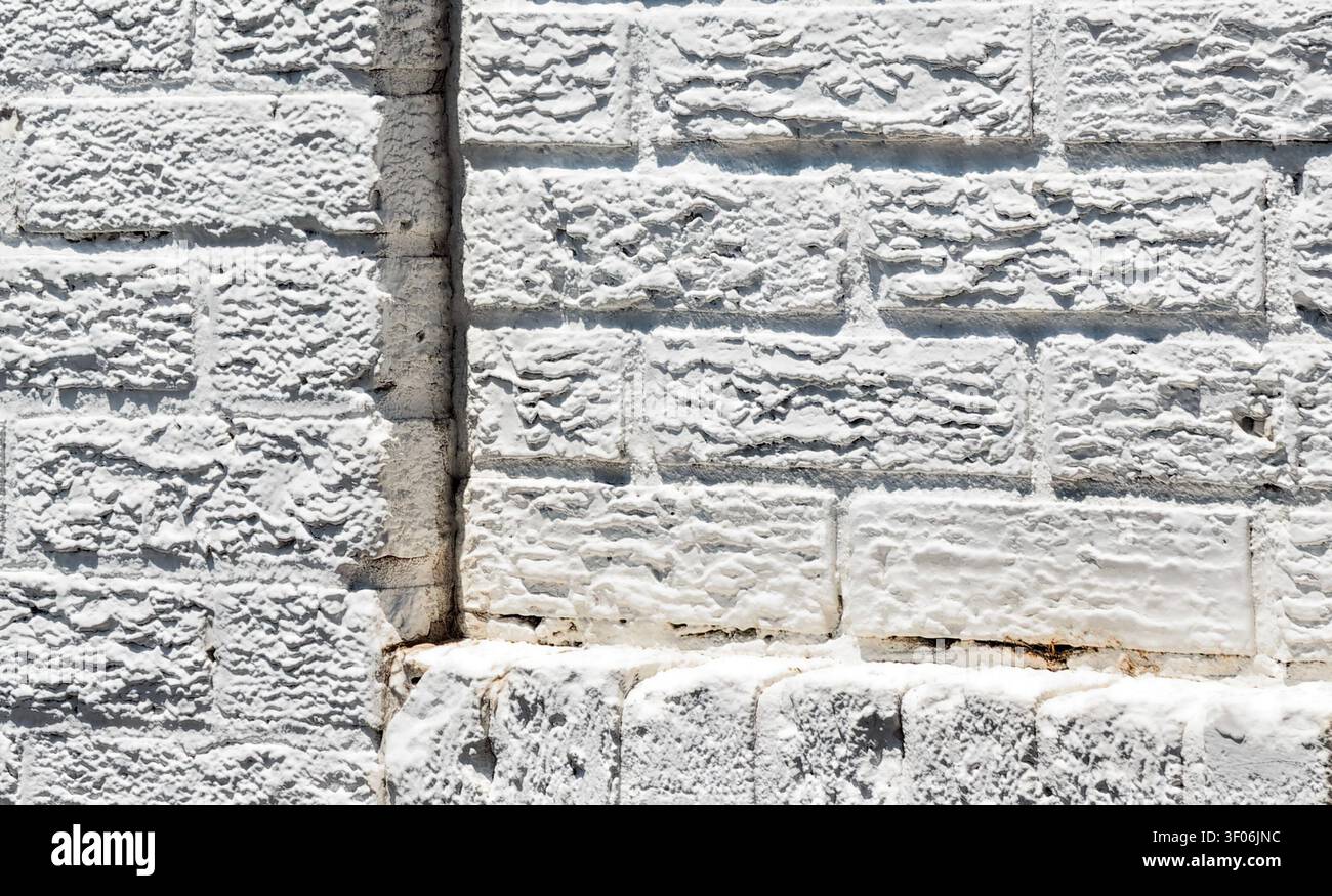 A white painted brick wall Stock Photo