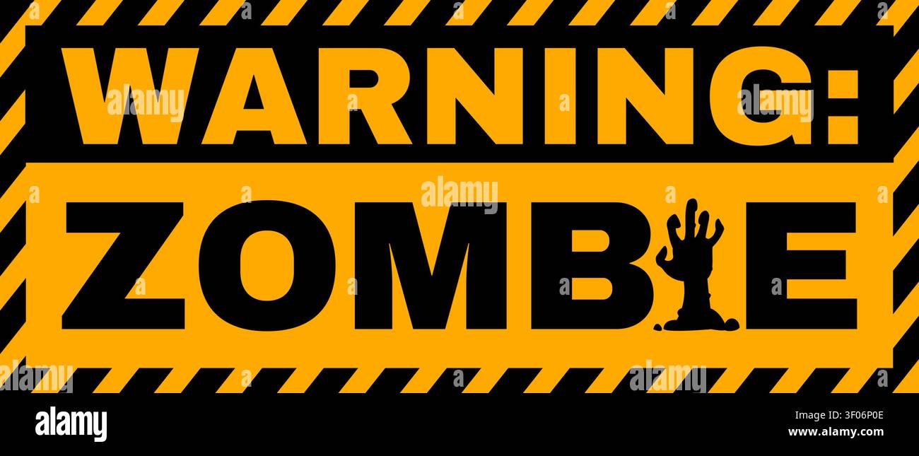 Zombie monster outbreak warning caution symbol Stock Vector