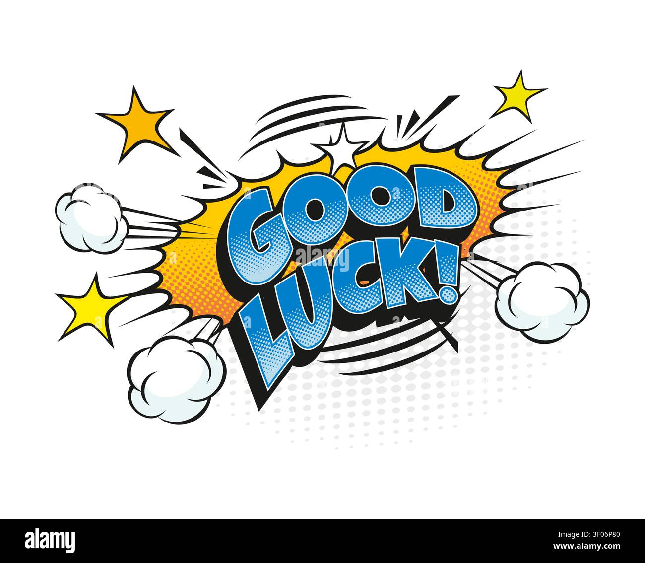 Cartoon vintage good luck comic speech bubble Stock Vector