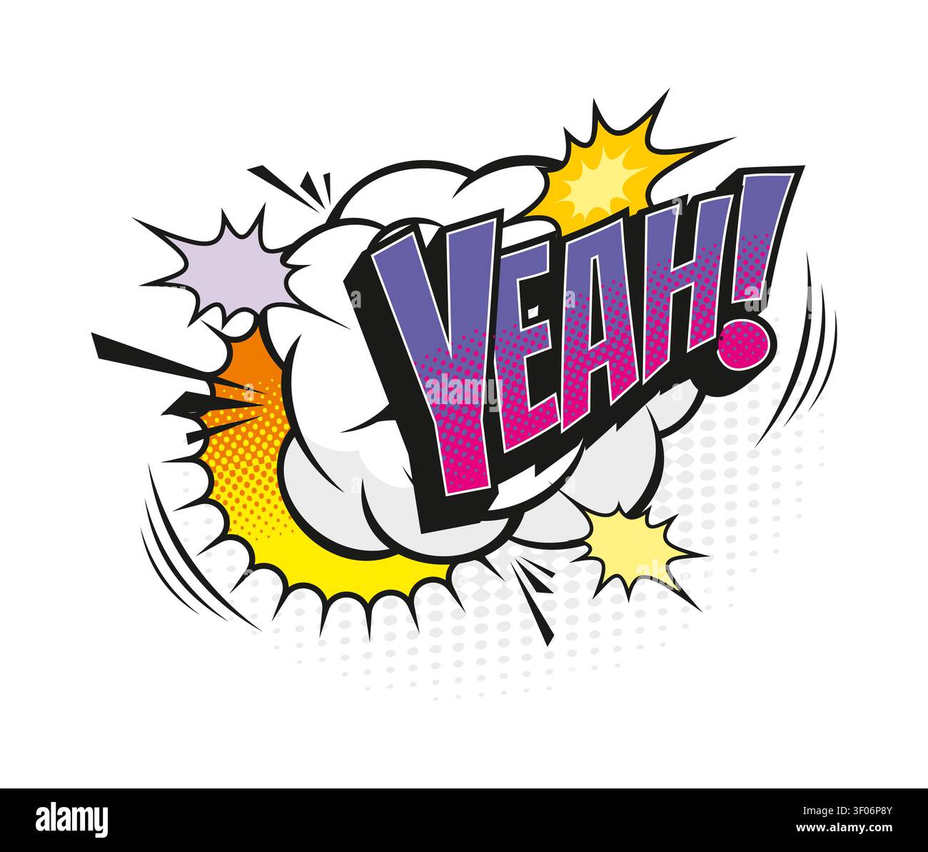 Cartoon vintage yeah comic speech bubble Stock Vector
