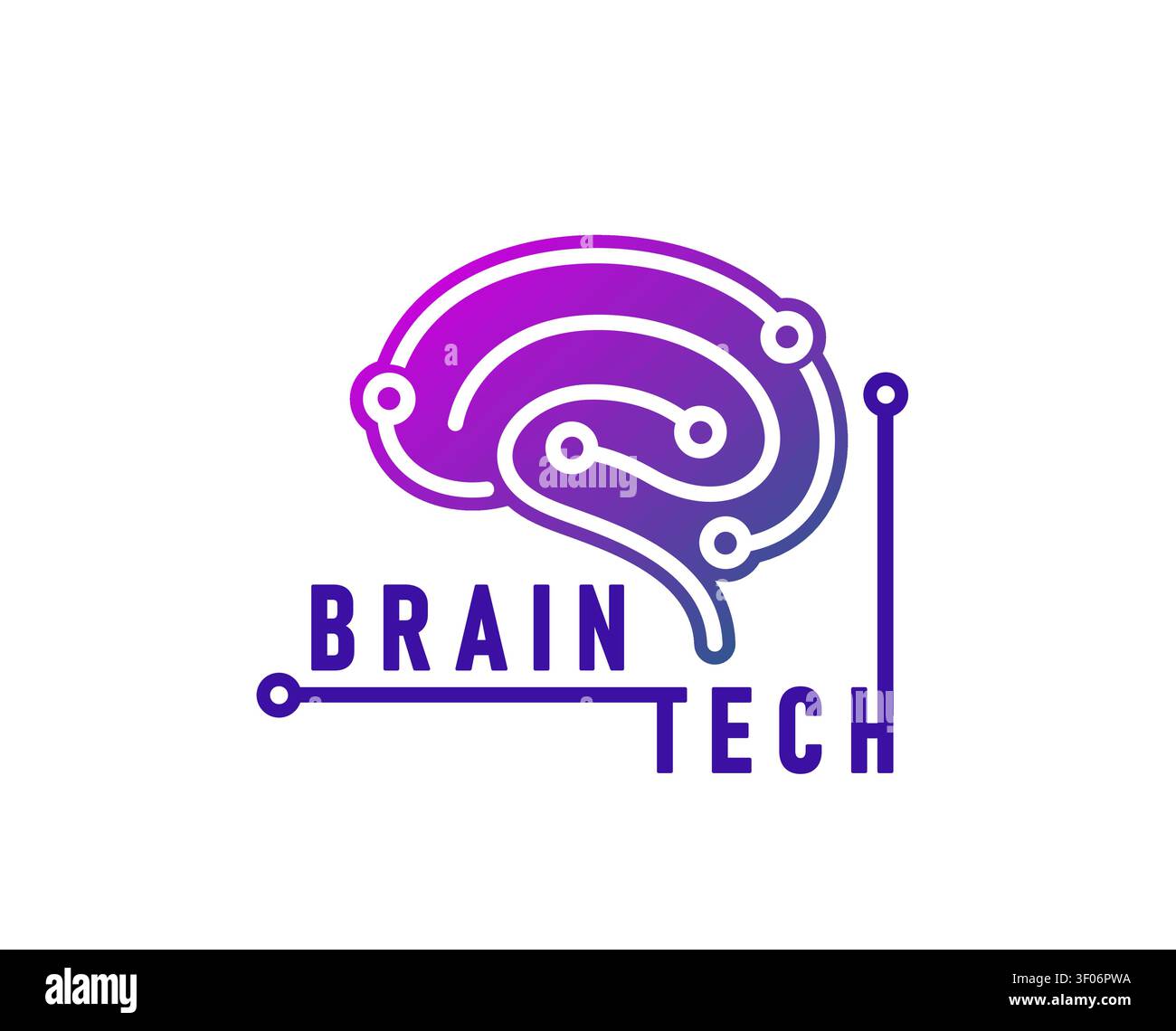Brain hub tech icon or startup symbol Stock Vector