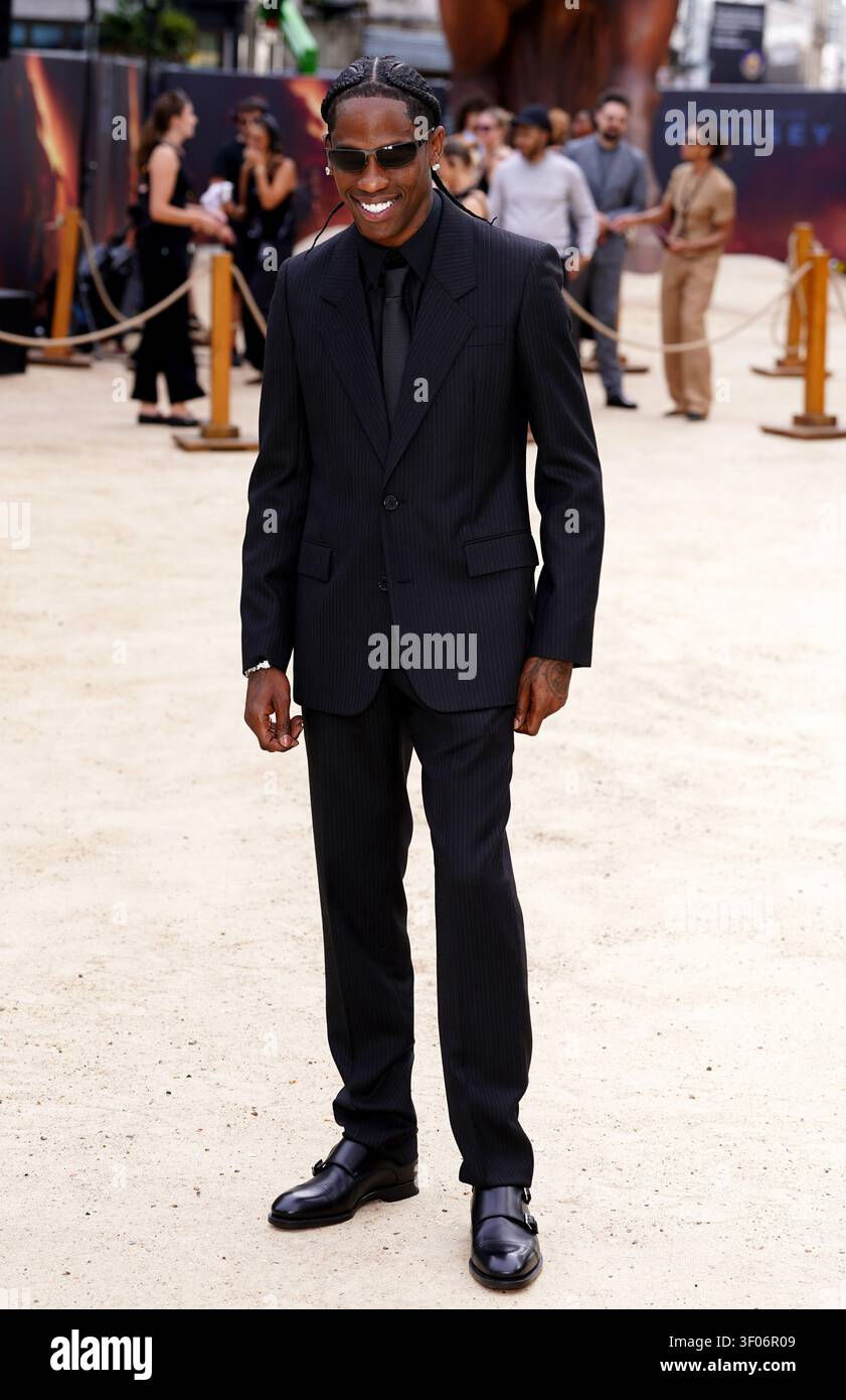 Travis Scott attending the Odyssey world premiere in Leicester Square