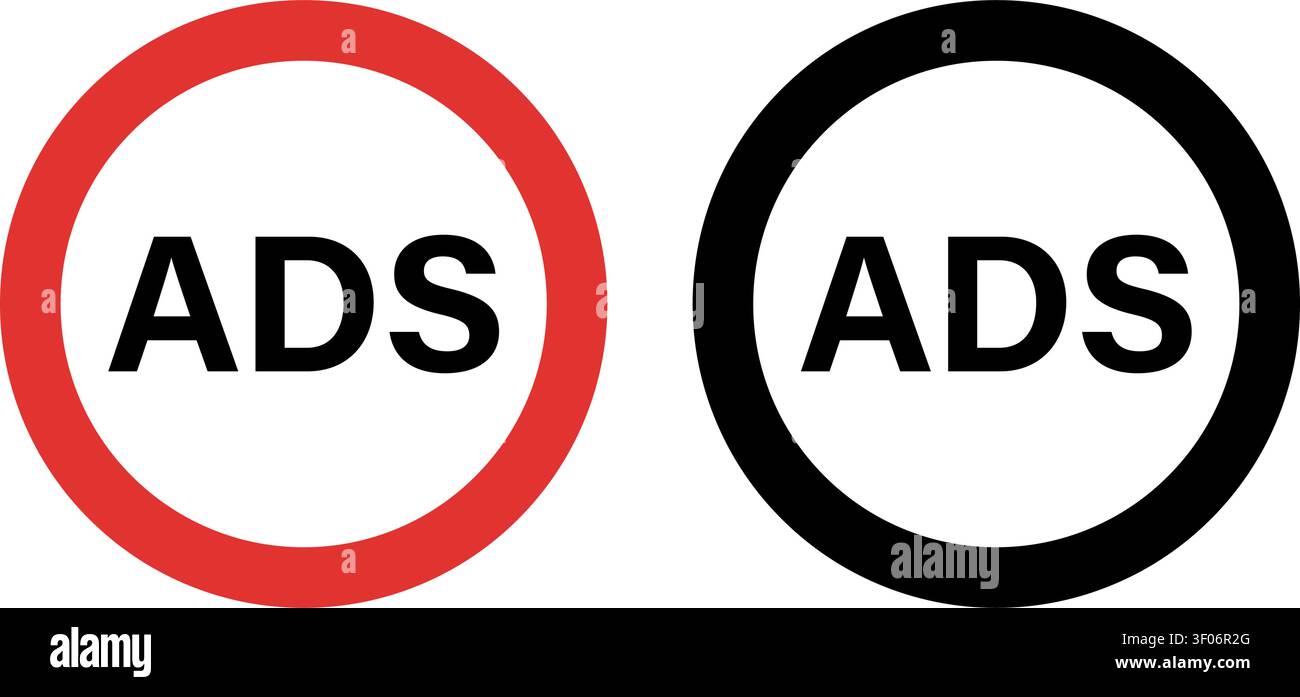 Ads sign icon simple design Stock Vector