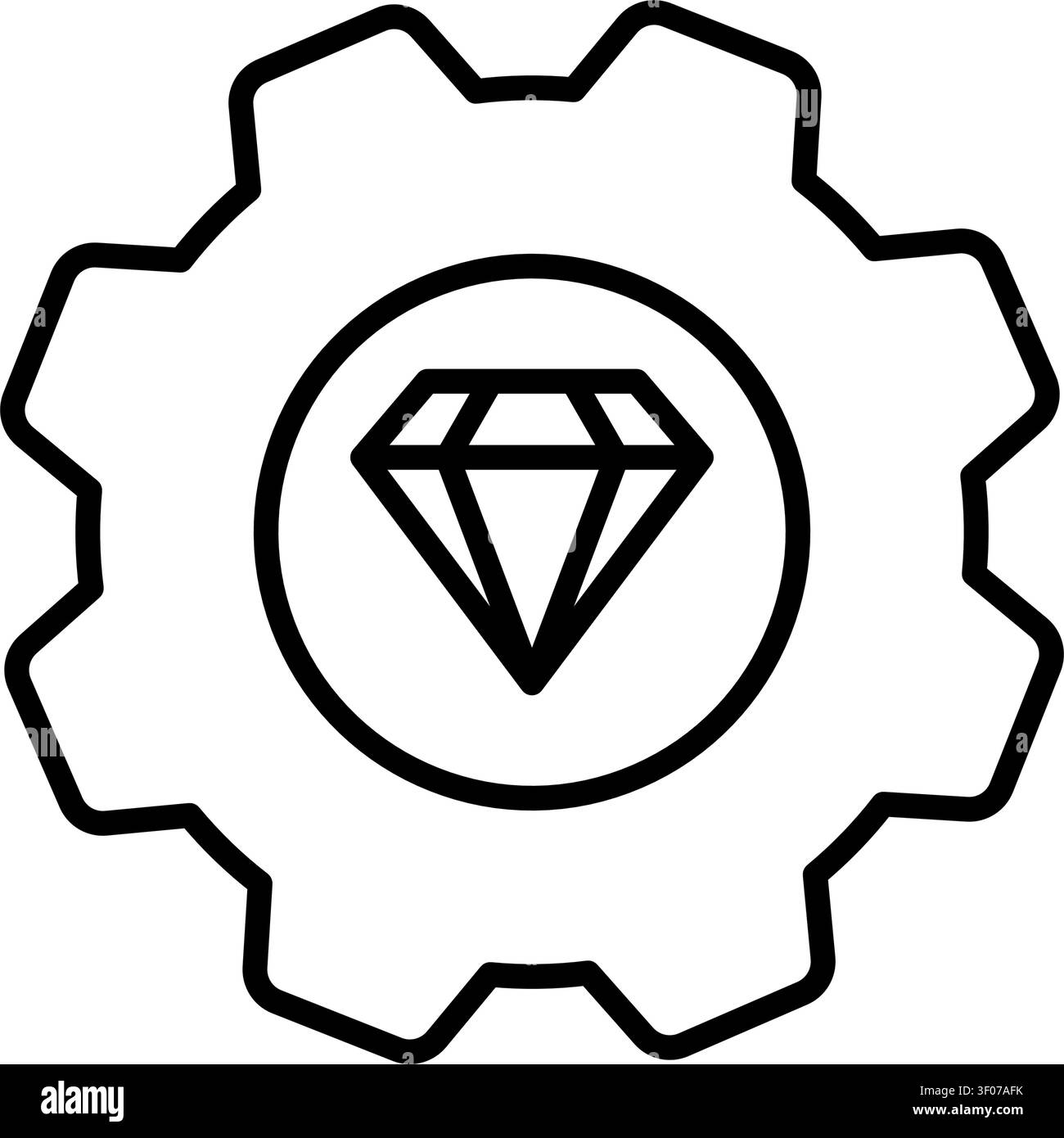 Operational excellence gear diamond icon Stock Vector