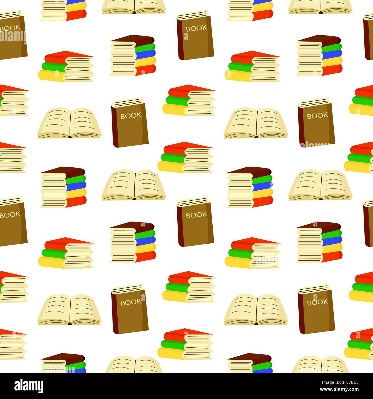Seamless books pattern for wrapping, stationery, fabric Stock Vector
