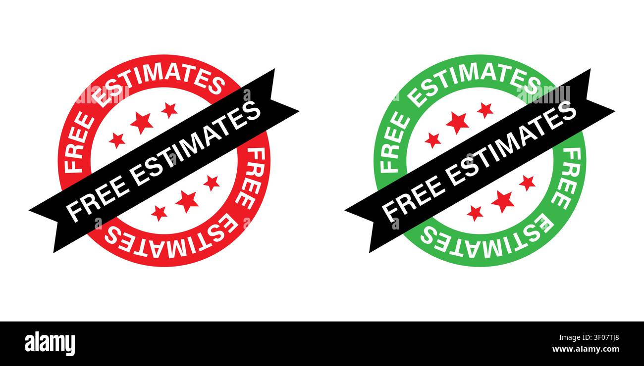 Free estimates stamp icons set Stock Vector