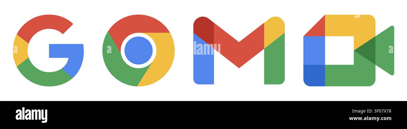 Google apps programs icon set Stock Vector
