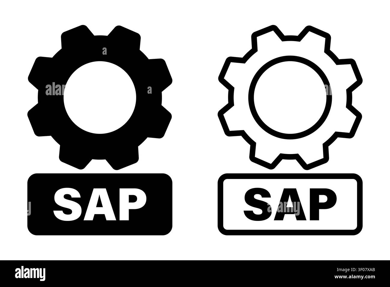 Sap gear icon symbol set Stock Vector