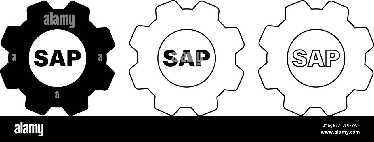 Sap gear icon symbol set Stock Vector