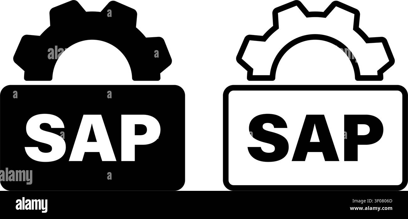 Sap gear icon symbol set Stock Vector