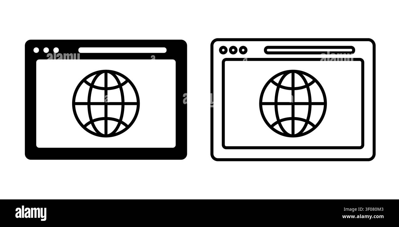 Browser icons simple design Stock Vector