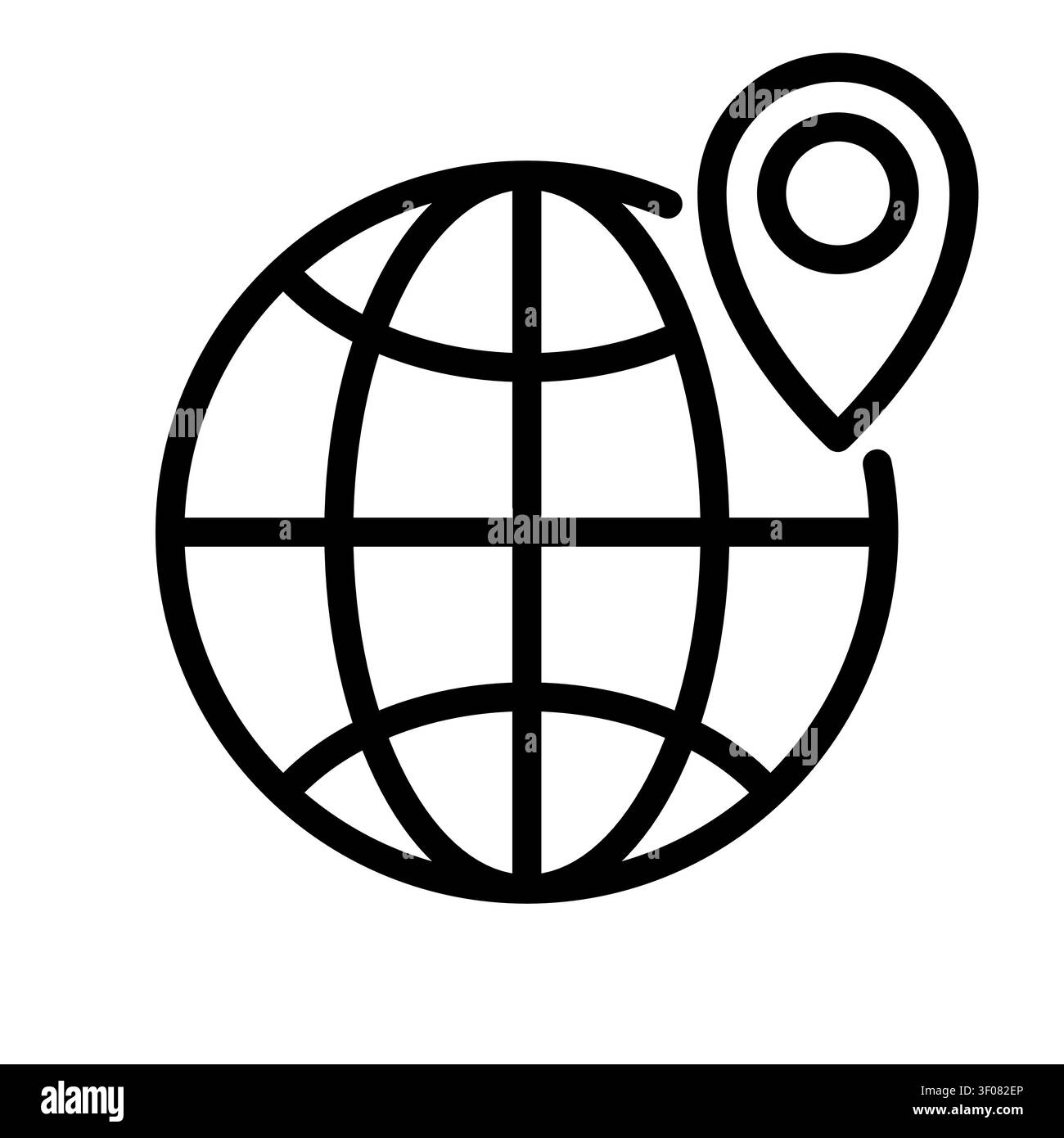 Globe planet with pin icon Stock Vector