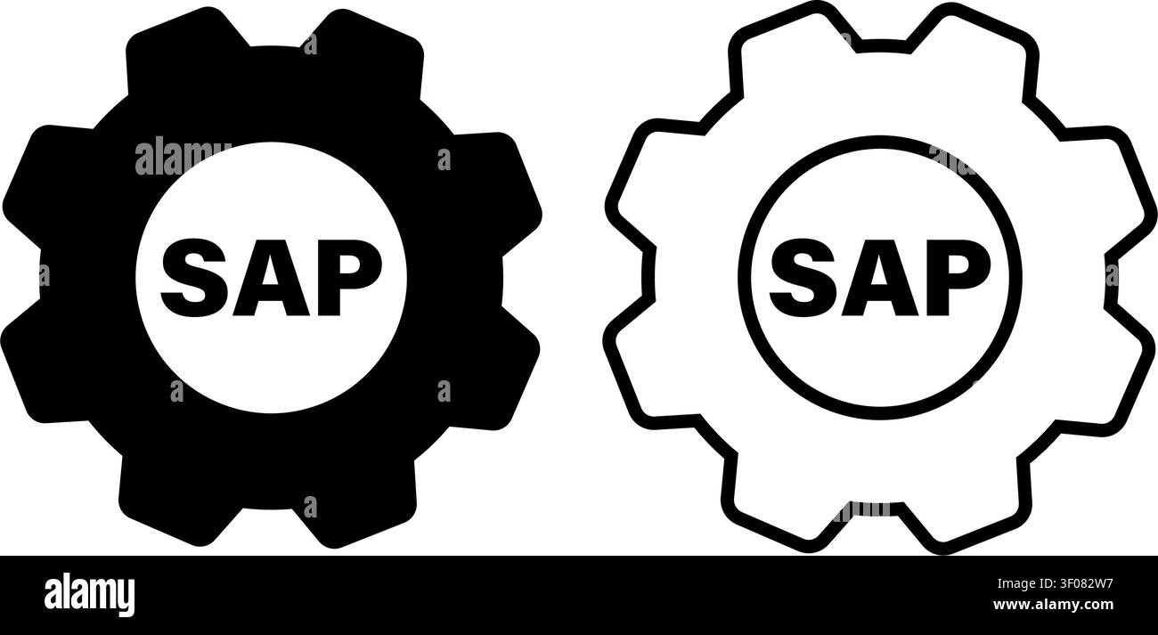 Sap gear icon symbol set Stock Vector