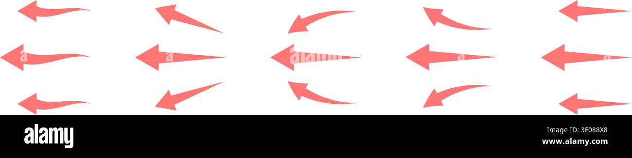 Airflow wave arrows icon set Stock Vector