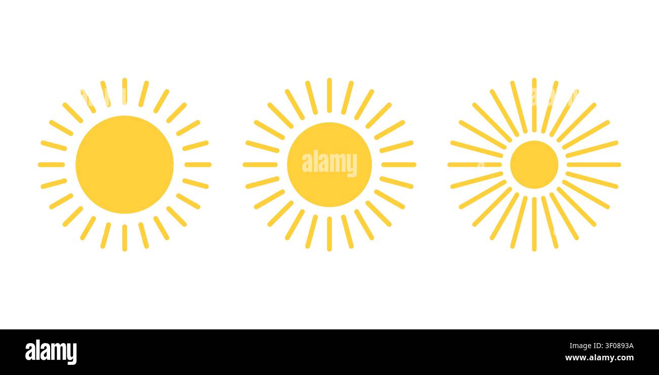 Sun icon symbol set simple design Stock Vector