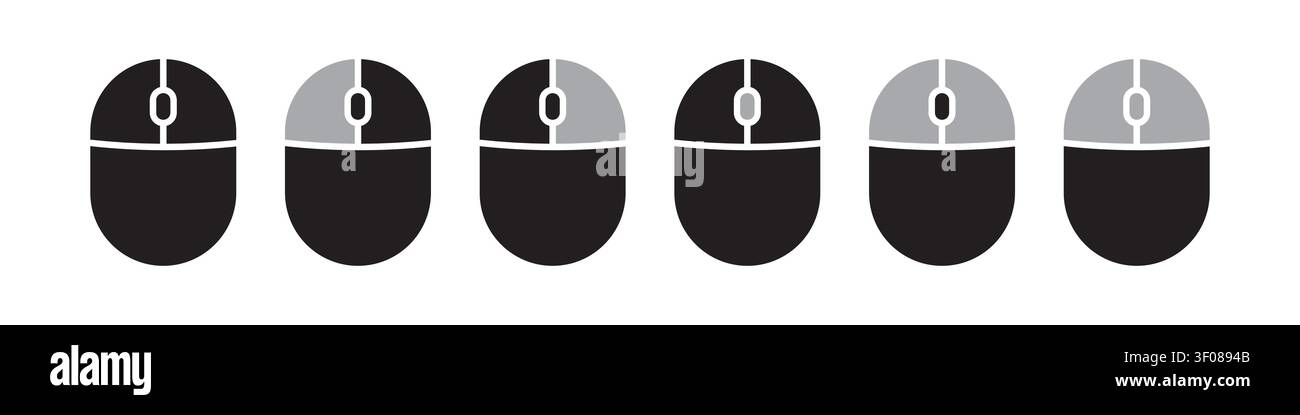 Computer mouse icons with buttons set Stock Vector