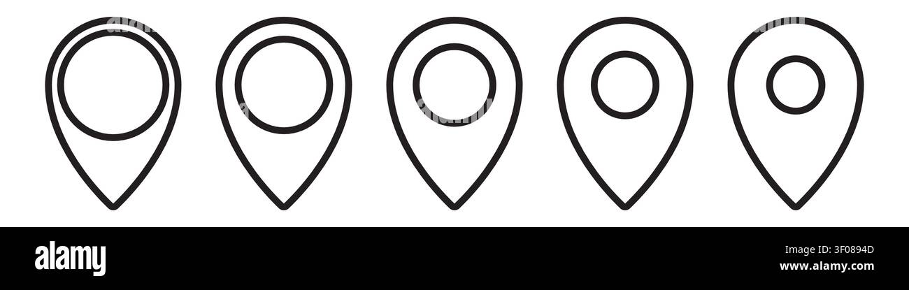 Locatin pin icon set simple design Stock Vector