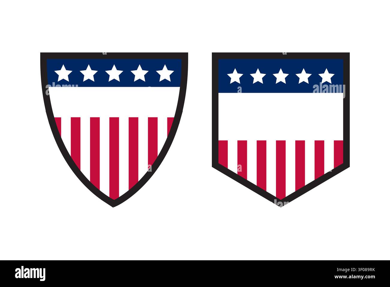 Usa stickers flag labels icon set Stock Vector