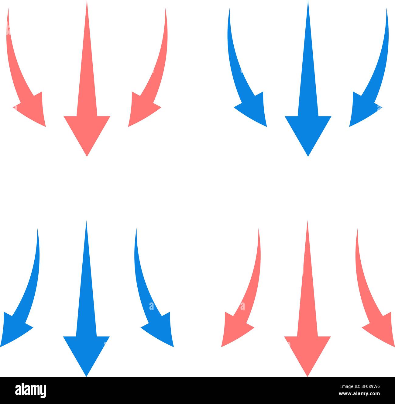 Airflow wave arrows icon set Stock Vector