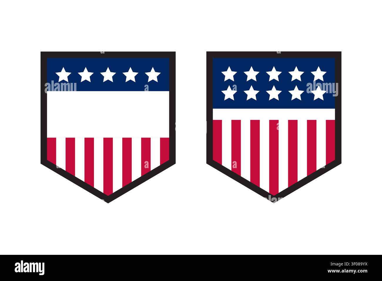 Usa stickers flag labels icon set Stock Vector
