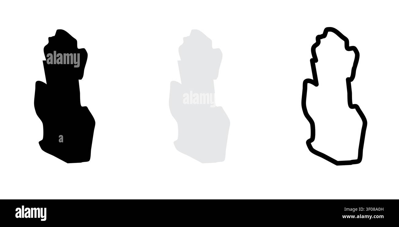 Qatar map icon symbol set Stock Vector