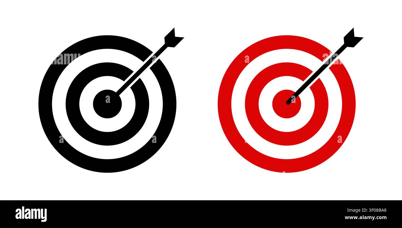 Target Boards With Arrows Flat Vector Icon Set Stock Vector