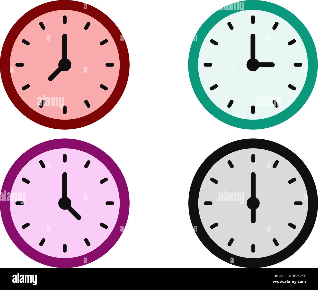 Clock icon set and time vector symbols Stock Vector