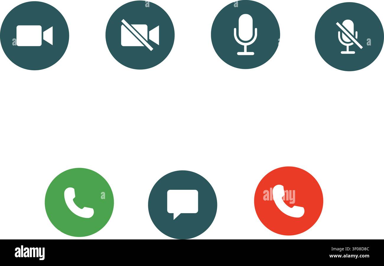 Communication Icons on Screen, Technology Symbols Stock Vector
