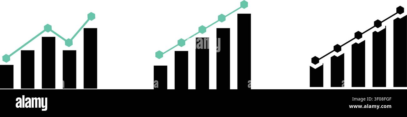 Increasing Business Graph Statistics Stock Vector