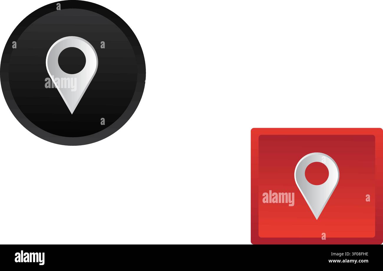 A location pin icon vector illustration designed in a clean flat style, isolated on a white background, perfect for GPS map navigation and mobile app Stock Vector