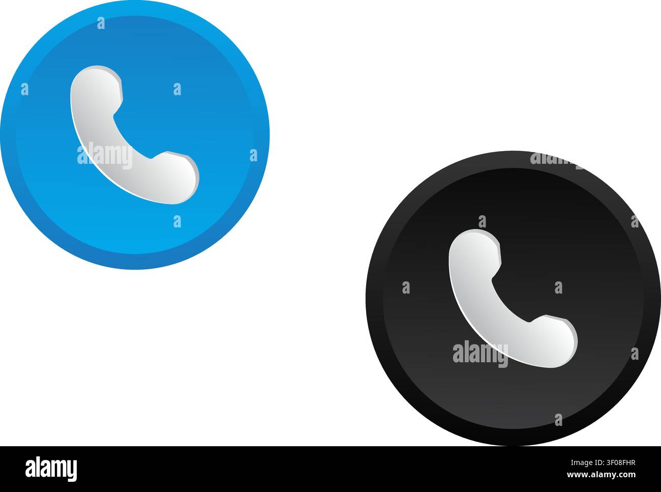 Blue phone icon flat vector illustration for contact and communication Stock Vector