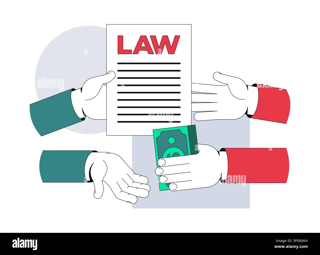Lawmaking manipulation 2D illustration concept Stock Vector