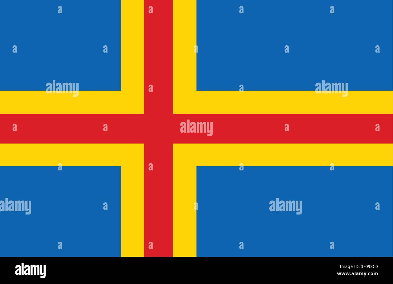 Flag of Aland Vector Illustration Stock Vector