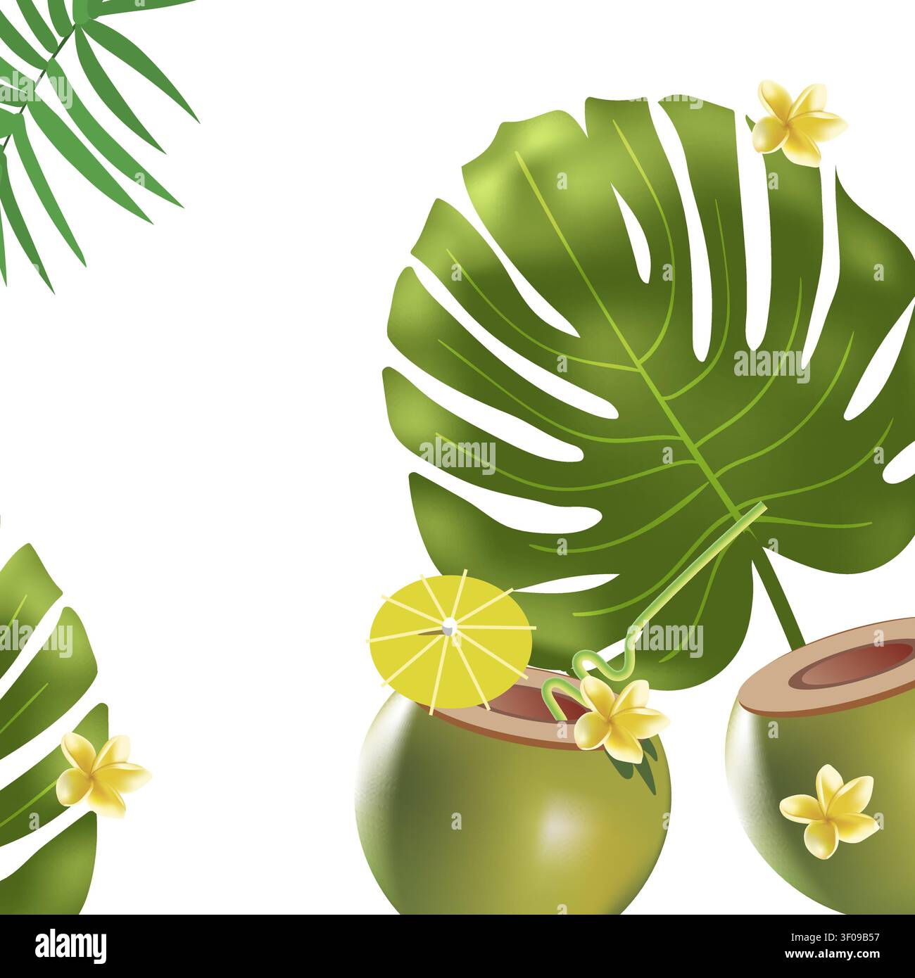 Tropical vacation ad banner template. Copy space Stock Vector