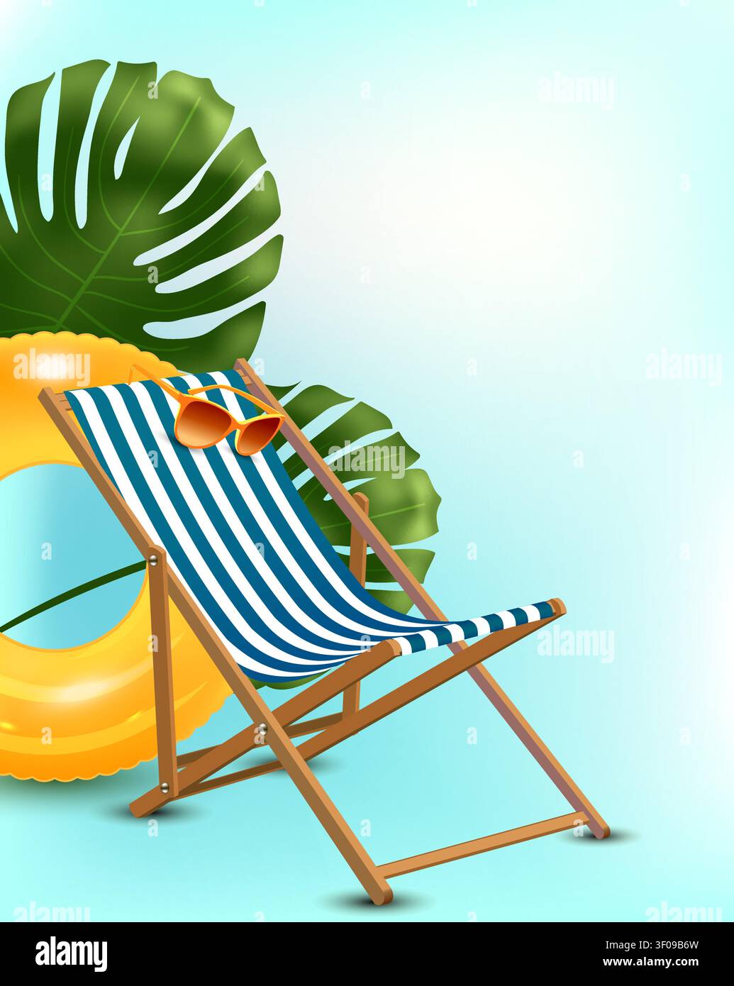 Tropical vacation social post template. Copy space Stock Vector