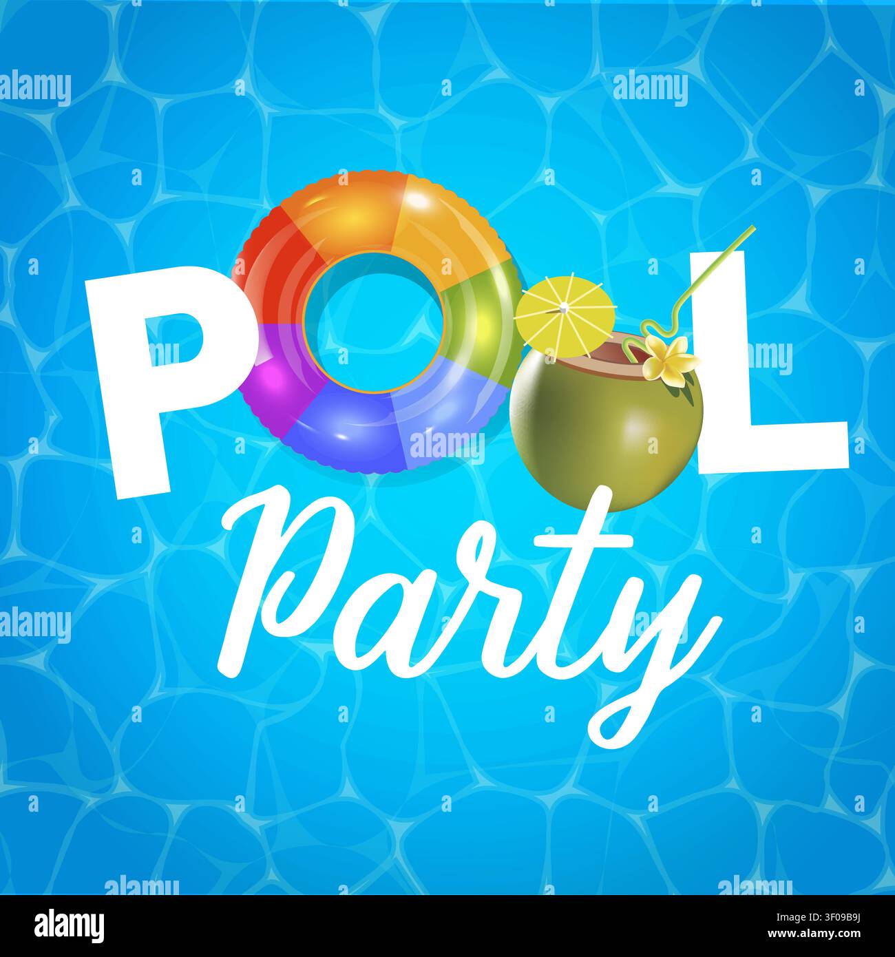Social poster for pool party Stock Vector