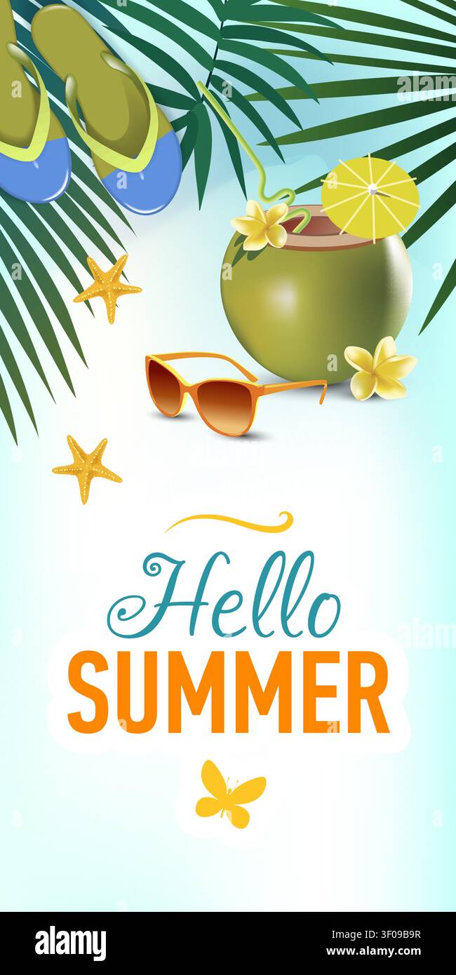 Tropical vacation ad banner template Stock Vector