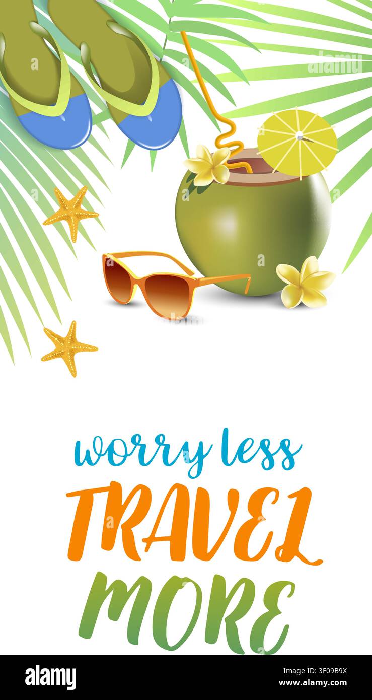 Tropical vacation ad banner template Stock Vector