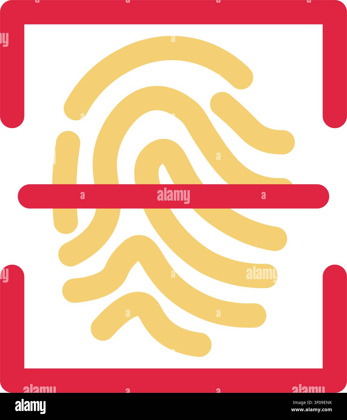 Fingerprint icon symbolizing biometric authentication, identity verification, secure access, privacy protection, and digital security for mobile devic Stock Vector