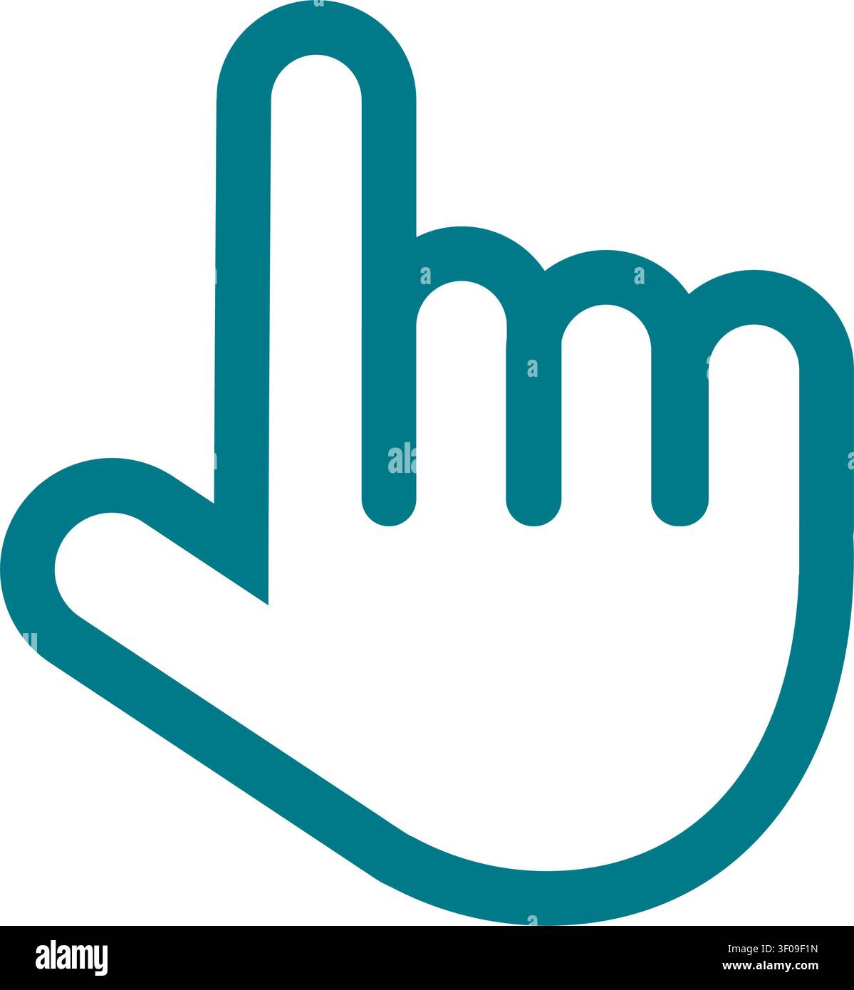 Hand pointer icon symbolizing touch interaction, tapping, clicking, user input, interface navigation, selection, and digital control for mobile applic Stock Vector