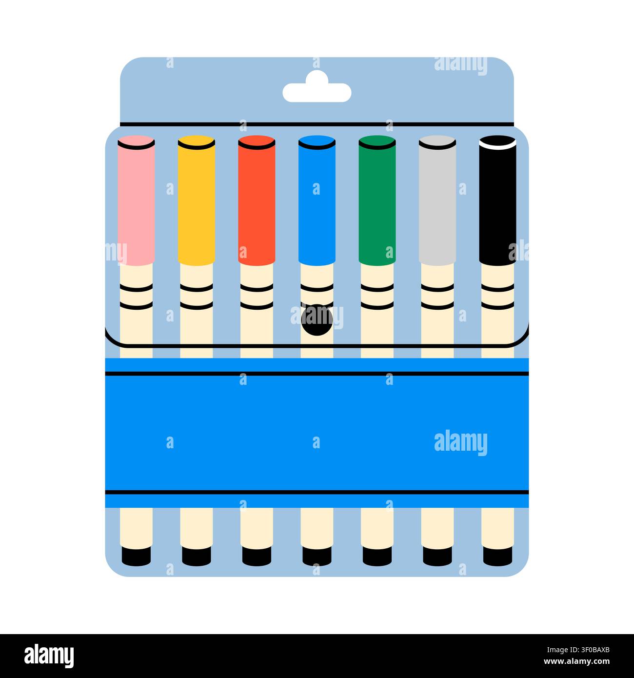 Colorful felt tip pens pack vector stationery icon Stock Vector