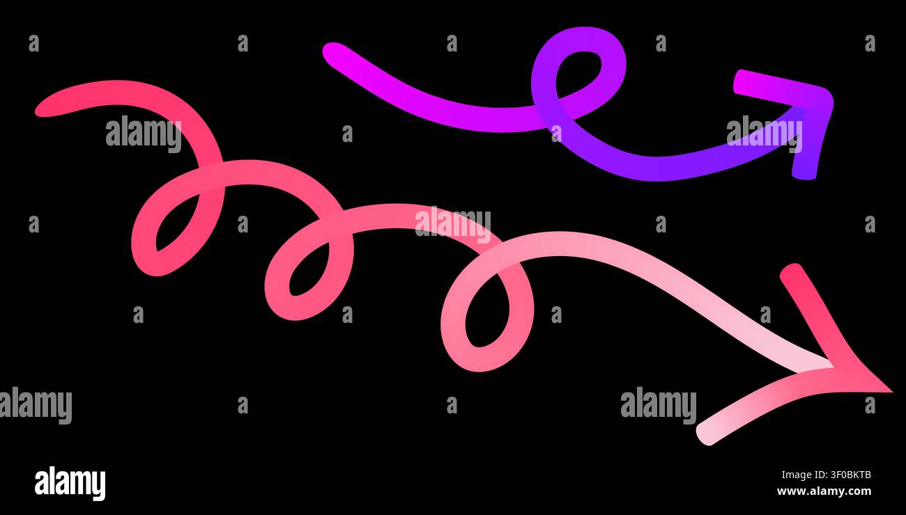 Colorful arrows moving on black background Stock Vector