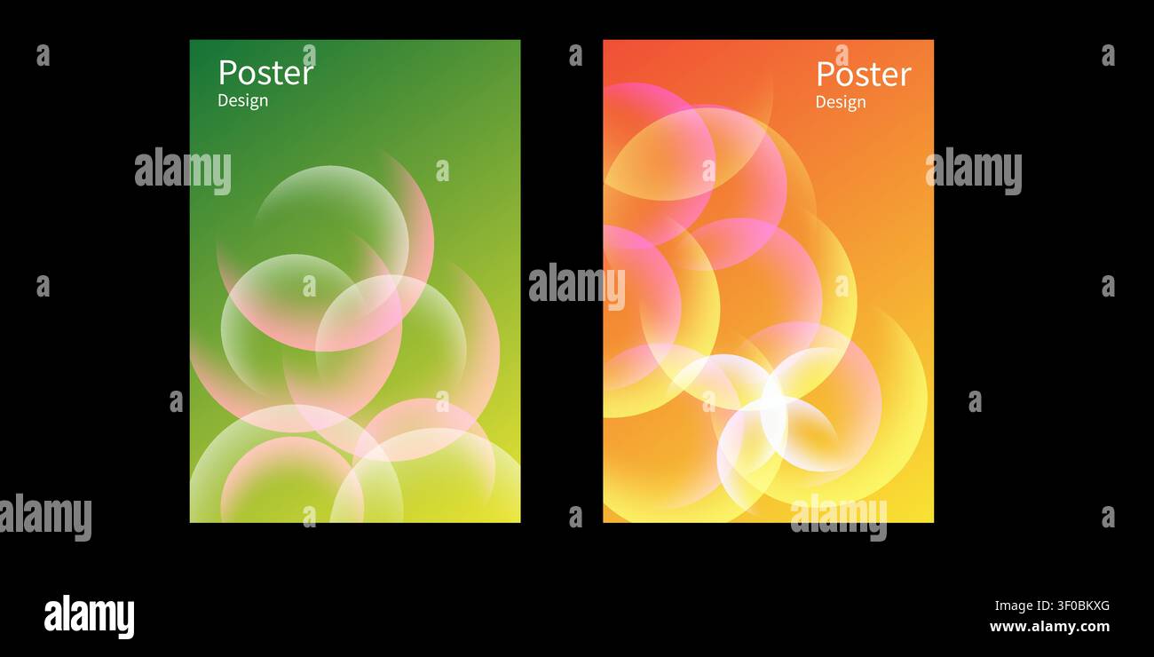 Abstract colorful gradient background with overlapping circles Stock Vector