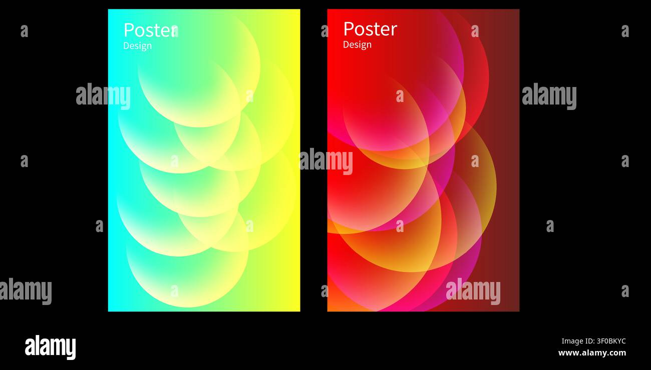 Abstract colorful gradient background with overlapping circles Stock Vector