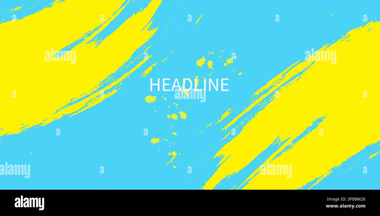 Vibrant Brush Stroke Background with Headline Text Stock Vector